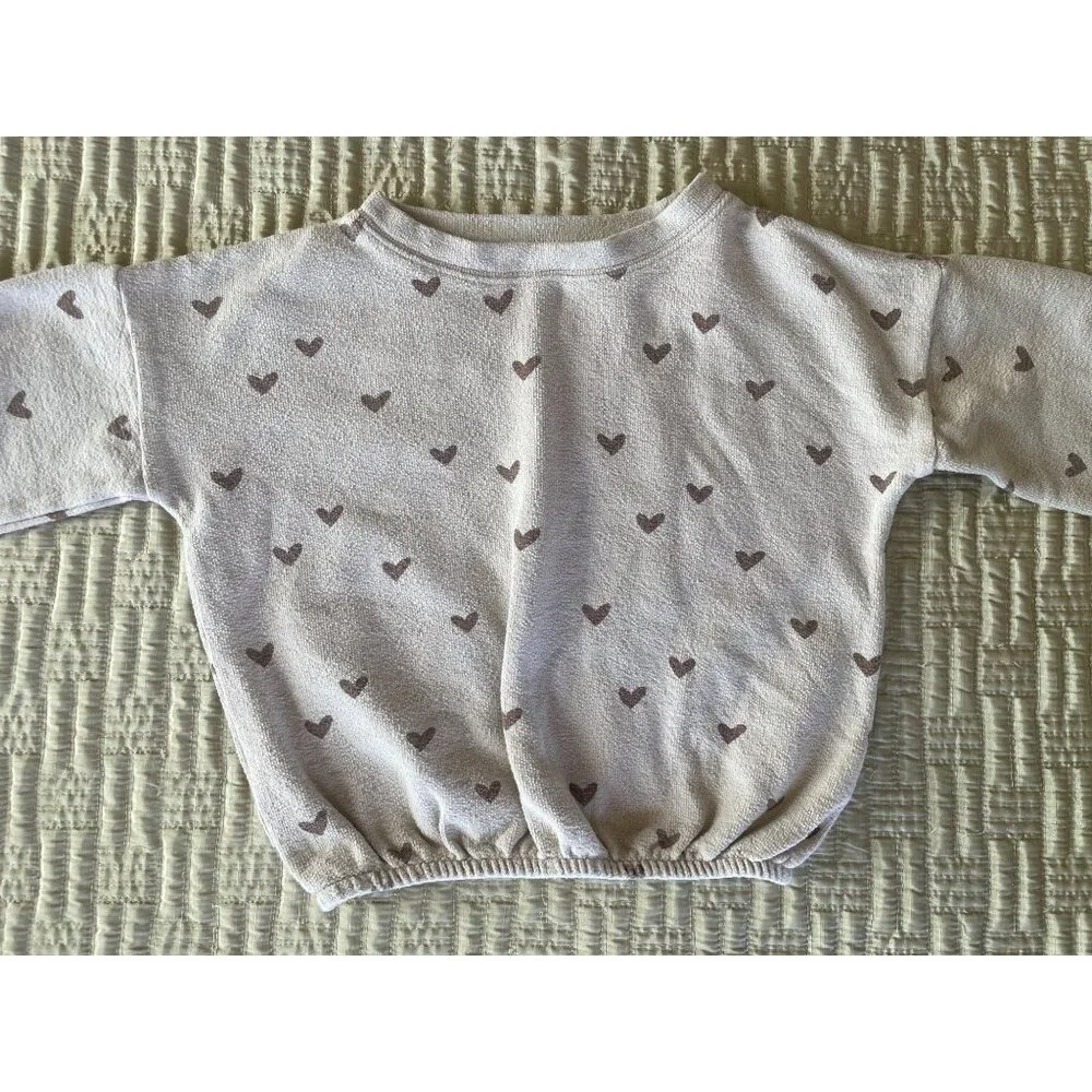 Rylee + Cru Cream Heart Print Sweatshirt & Legging Set